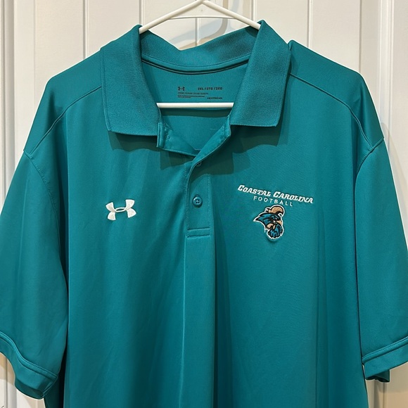 Under Armour Teal Polo Shirt with Logo - Picture 2 of 5